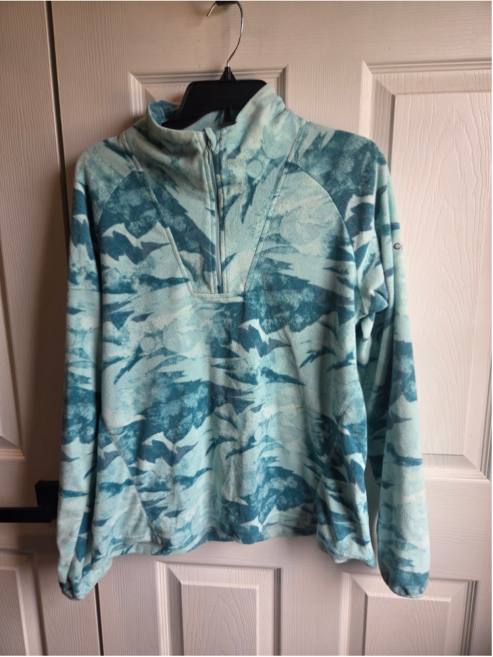 Women's Columbia Fleece Quarter-Zip Sweatshirt Blue Teal Size M